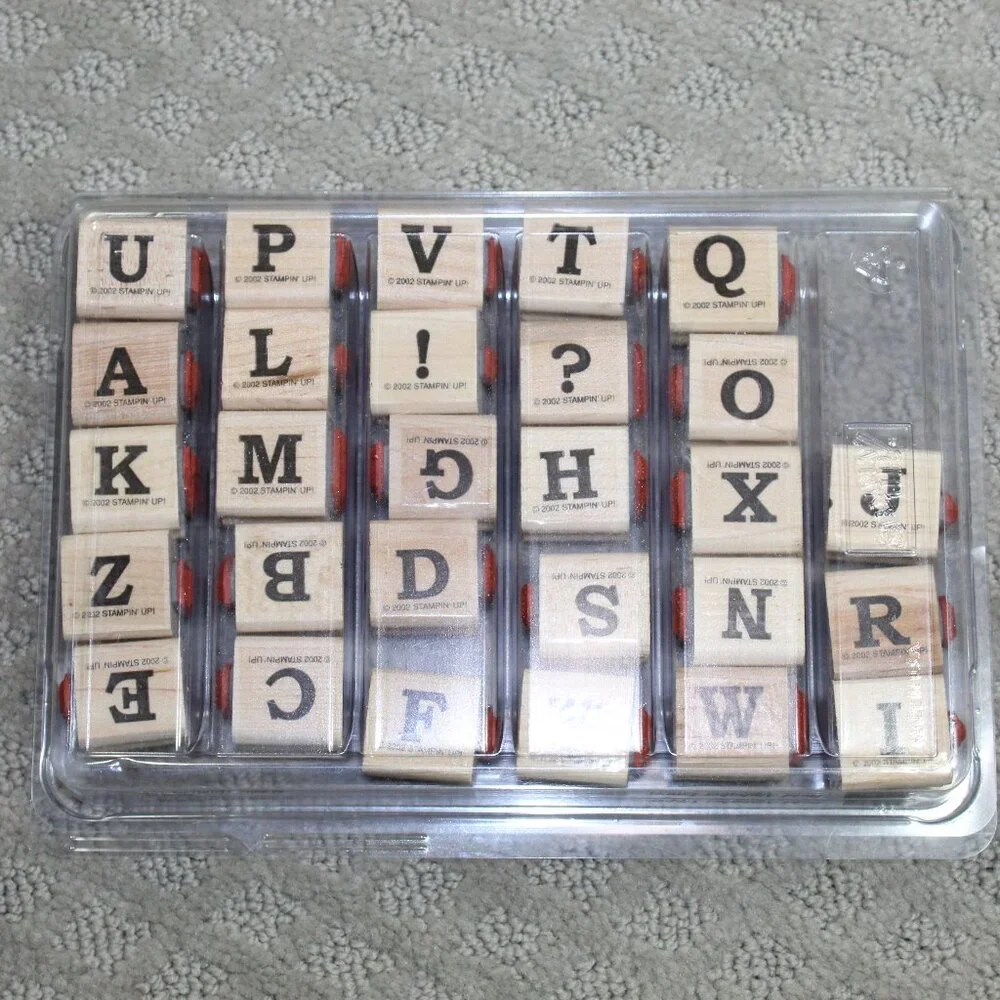 NWOT Stampin' Up Set of 56 All-Around Alphabet Upper & Lower Stamps - Mounted